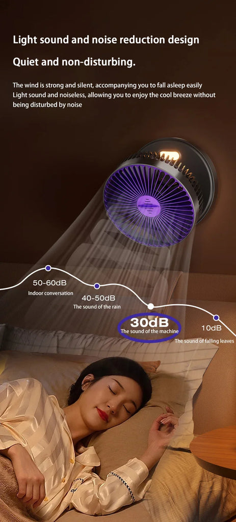 Xiaomi 5000mAh Charge Fan 3 in 1 Multifunctional Fan Brushless Motor Wall-mounted Design 90° Foldable 4 Speed Gears Night Light