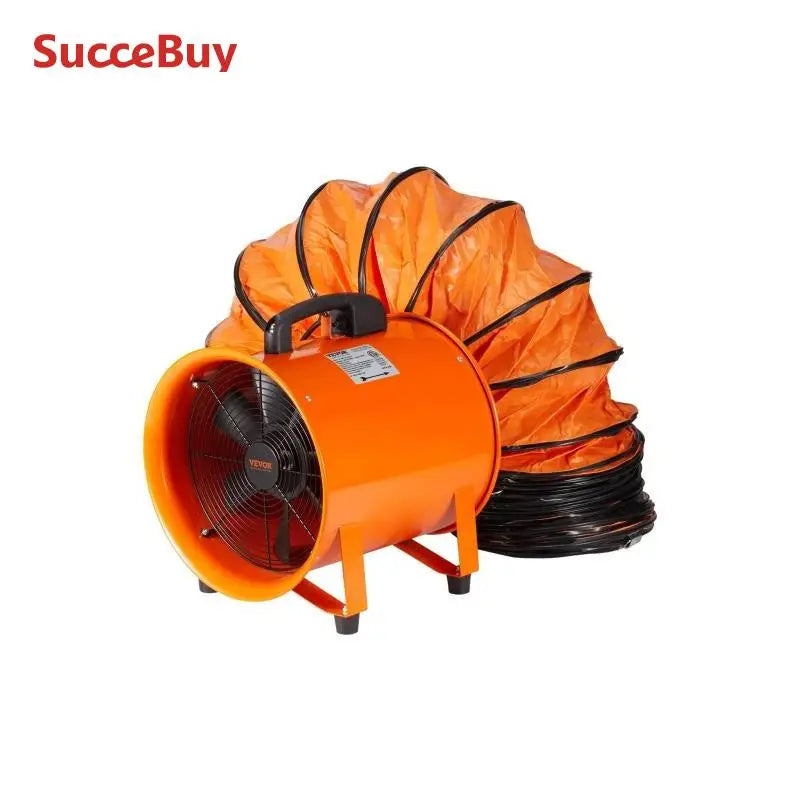 SucceBuy Industrial Exhaust Fan 10/12 inch Ventilation Fan Ventilator with 5M PVC Duct Exhaust Blower for Home Workplace Factory