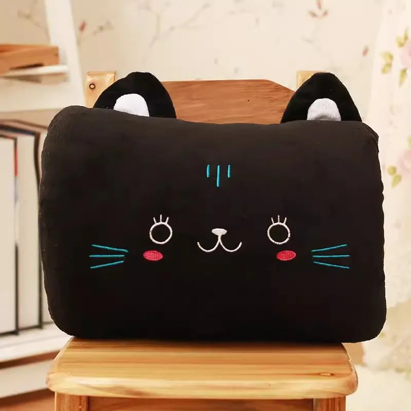 Lovely Gray Cat Kitten Panda Frog Strawberry Pig Cute Animal Soft Stuffed Plush Toy Hand Warm Girl Boy Birthday Christmas Gift