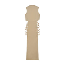 Load image into Gallery viewer, Criss Cross Cut Out Dress, Sexy Bodycon Mock Neck Sleeveless Dress, Women&#39;s Clothing - Mighty Dollars