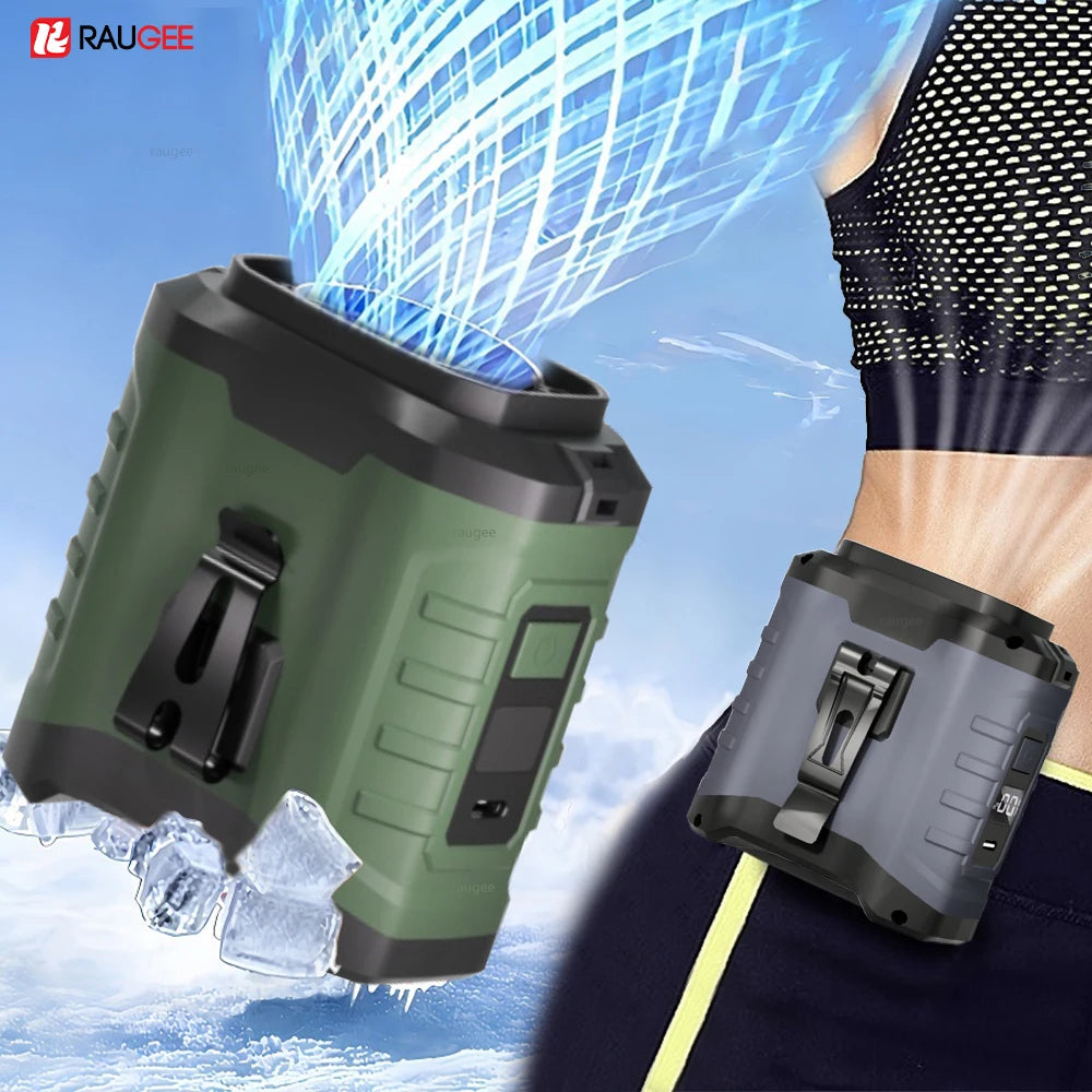 Waist Fan Mini Rechargeable Portable Fan with 10000mAh Power Bank USB Fan Wireless Fan for Sports Outdoor Working