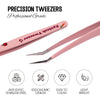 Eyelash Tweezers Pink Strawberry Stainless Steel Superhard Tweezers For Lash Extension High Precision Anti-Static Makeup Tweezer