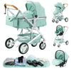 Luxury Baby Stroller 3 in1 Portable Travel Baby Carriage Fold Pram High Landscape Aluminum Frame Newborn Infant Stroller