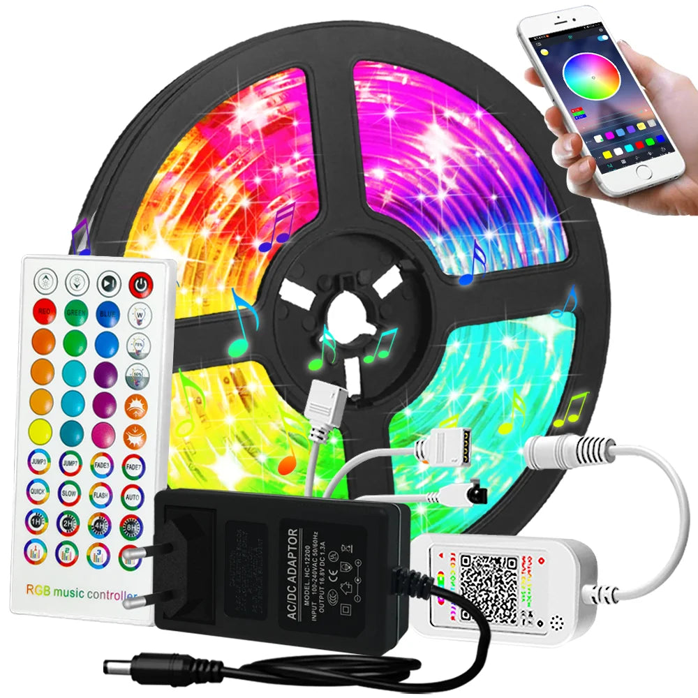 Led Light Strip Coloful Room Decor Bluetooth Lights For Bedroom With App And Remote Control For Party Christmas Decorations Gift