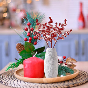 Christmas Decorations Christmas Wool Bell Cuttings Wool Cuttings 35cm Red and White C Bell Can Ring