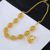 24k gold necklace and earrings rings set for women luxury jewelry nigeria bridal  Wedding party jewellery set accessories