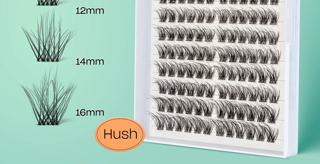 Individual Lashes Cluster C Curl Mix Lash Clusters 3D Wispy DIY Eyelash Extension 0.1mm Super Thin Band Resuable Natural Lashes