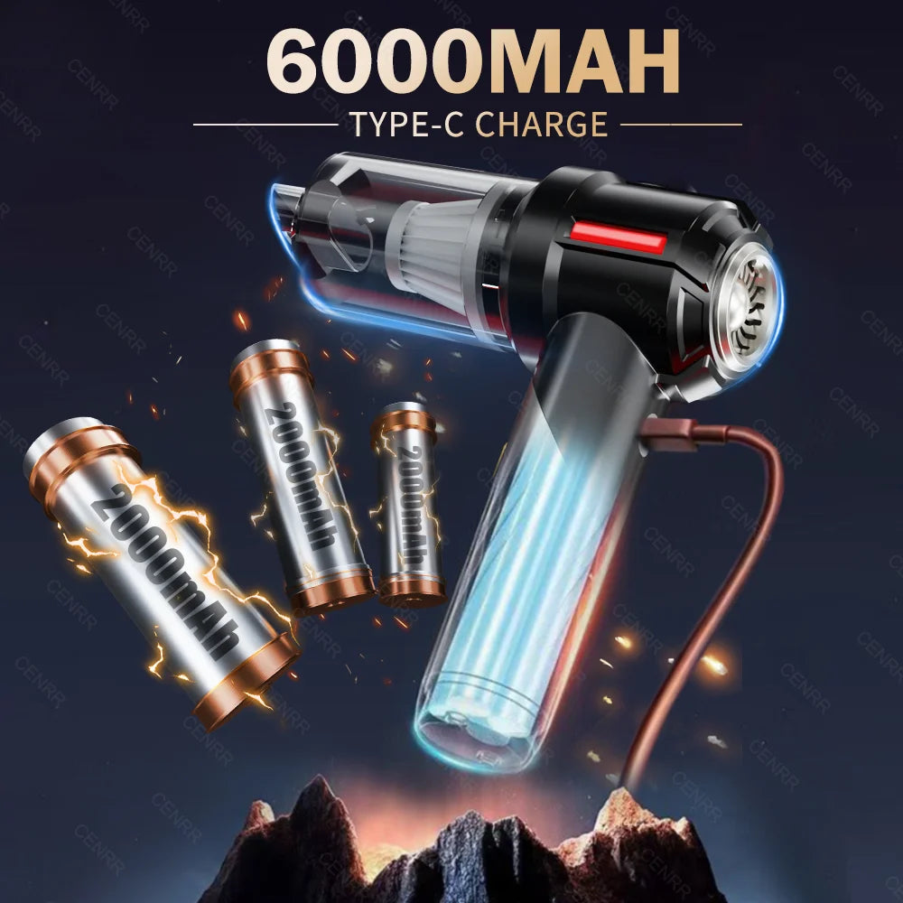 CENRR 998000PA Car Vacuum Cleaner Strong Suction Powerful Handheld Wireless Vacuum Cleaner Mini Blower for Home Appliance