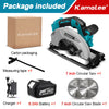 Kamolee 7 inch 21V 6.0Ah 6000mAh Electric Circular Saw  for Home DIY Apply to 18V 21V Battery