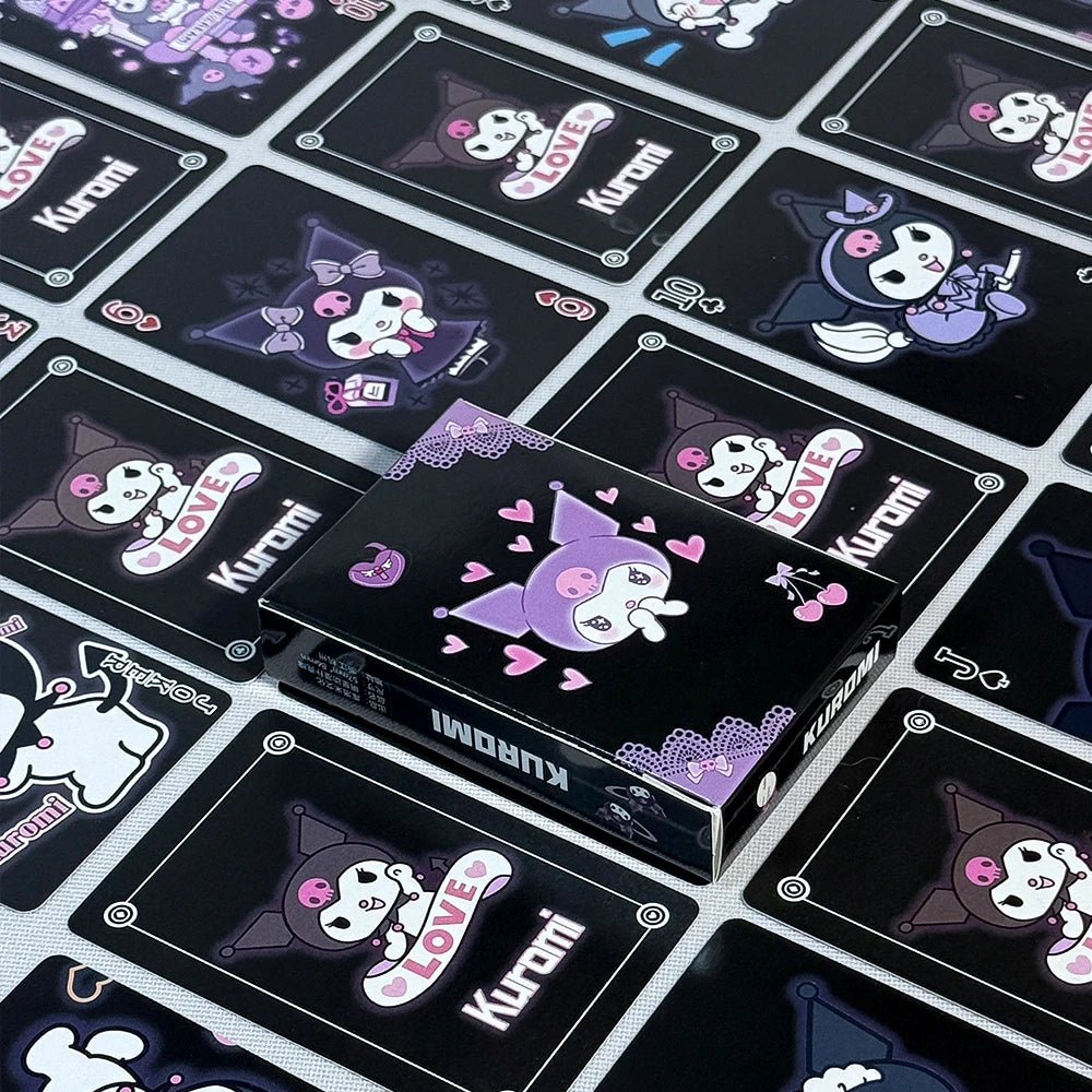 Sanrio Playing Cards Kuromi Poker Cards Anime Cartoon Paper Deck of Cards for Games Parties Collection and Gifts