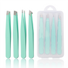 Tweezers Set 4piece Professional Stainless Steel Tweezers Precision Tweezers for Eyelash Extension Eyebrows Facial Blackhead