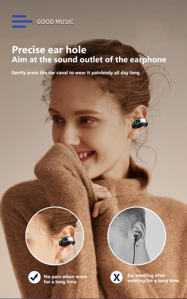 GD28 Bluetooth Headset Clip Ear Not Into The Ear Wireless Headset Stereo Sound Business Sports Fitness Running Single Headset