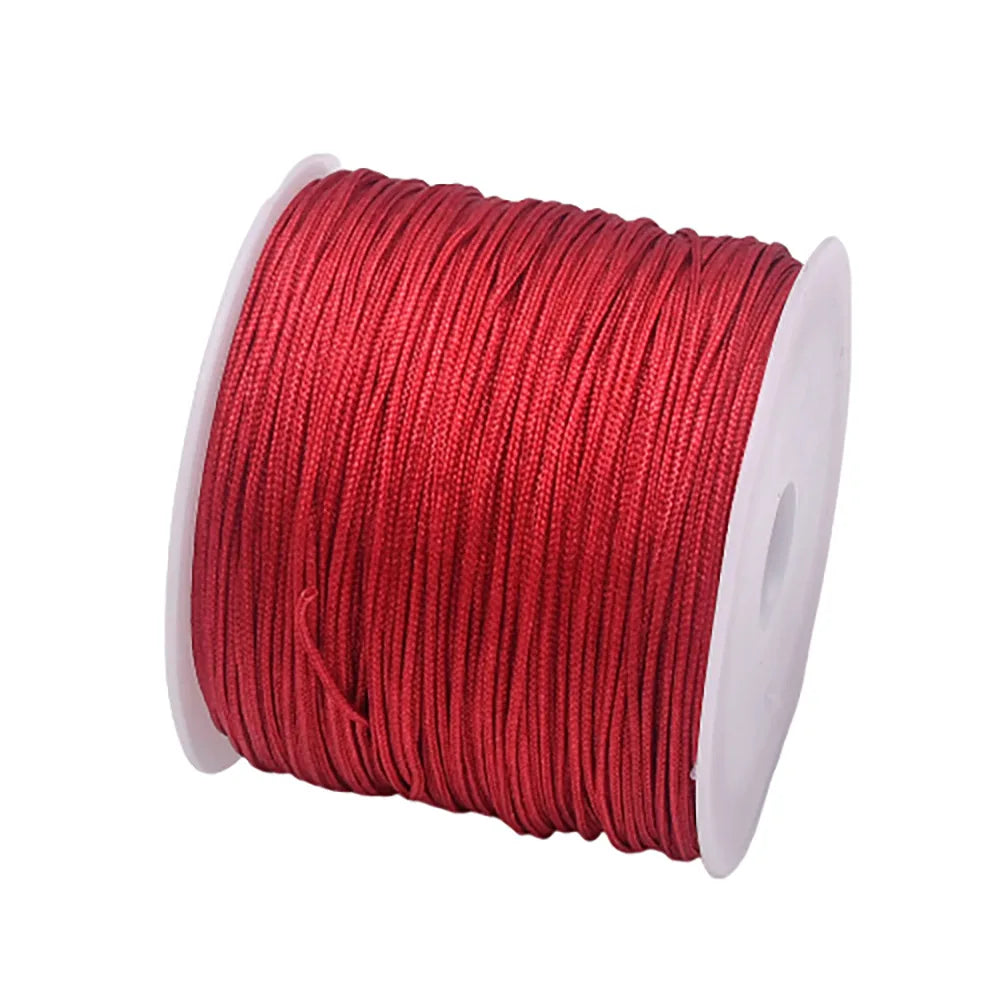 45m/roll 0.8mm Crafts Nylon Cord For Jewelry Making Beading Braided Nylon Satin String for Bracelets Rattail Trim Chinese Knot ﻿