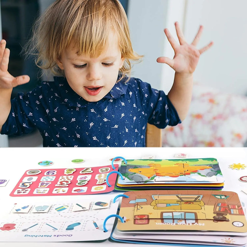 Yeahbo Busy Book for Kids 2 3 4 5 Year Old Girls Boys, Montessori Toys, Toddler Educational Toys Gifts for 2-5 Year Old Kids