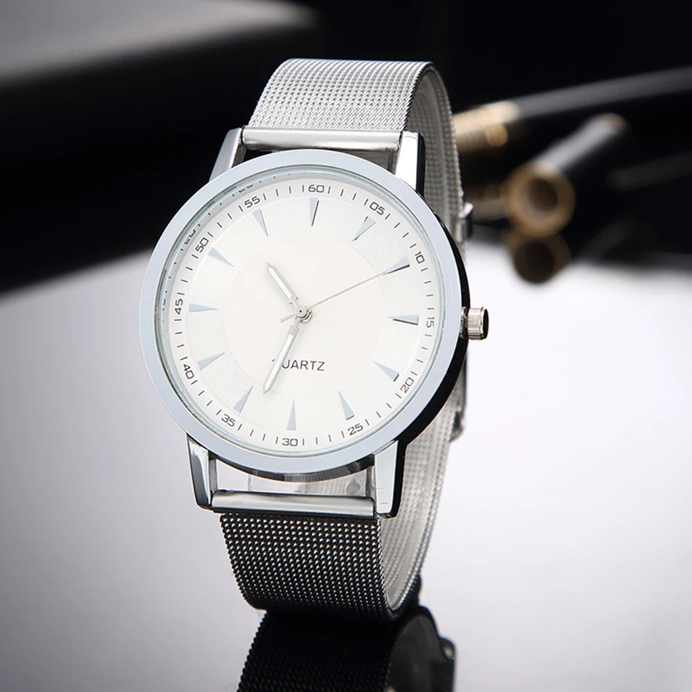 Luxury Women Watches 2025 New Stylish Silver Minimalist Business Ladies Quartz Watch Breathable Leather Steel Clock Reloj Mujer