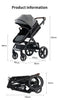 Luxury Baby Stroller 3 in1 Portable Travel Baby Carriage Fold Pram High Landscape Aluminum Frame Newborn Infant Stroller