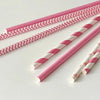 25PCS Party Straws For Juice Cocktails Smoothies Birthday Wedding Christmas Decorations Biodegradable Pink Paper Straws
