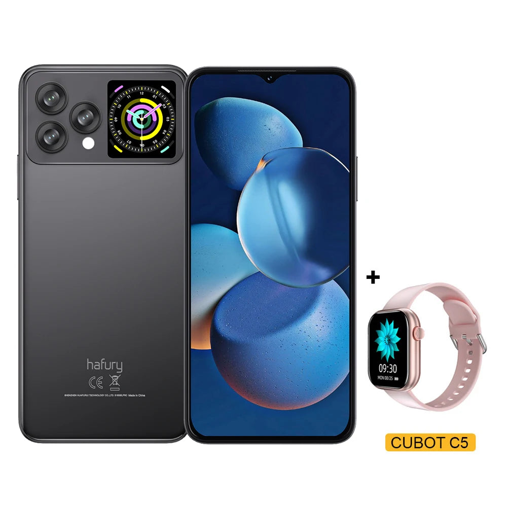 Cubot Hafury V1, Smartphone Android, 16GB RAM(8GB+8GB), 256GB ROM, Dual Screen, 64MP Camera, NFC, Global Version, Dual 4G Phone
