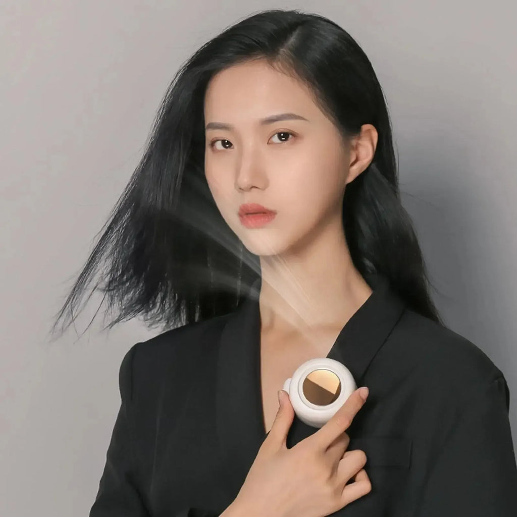 MF019 Mini Whirlwind Portable Snap On Charging Fan Waist Clip Mini Whirlwind Fan 3-Speed Handsfree Silent Strong Wind