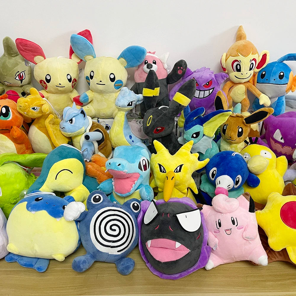 Pokemon Plush Toys Colorful Black Pikachu Aerodactyl Dragonite Charmeleon Lapras  Peluche Charizard Gengar Mewtwo Stuffed Doll