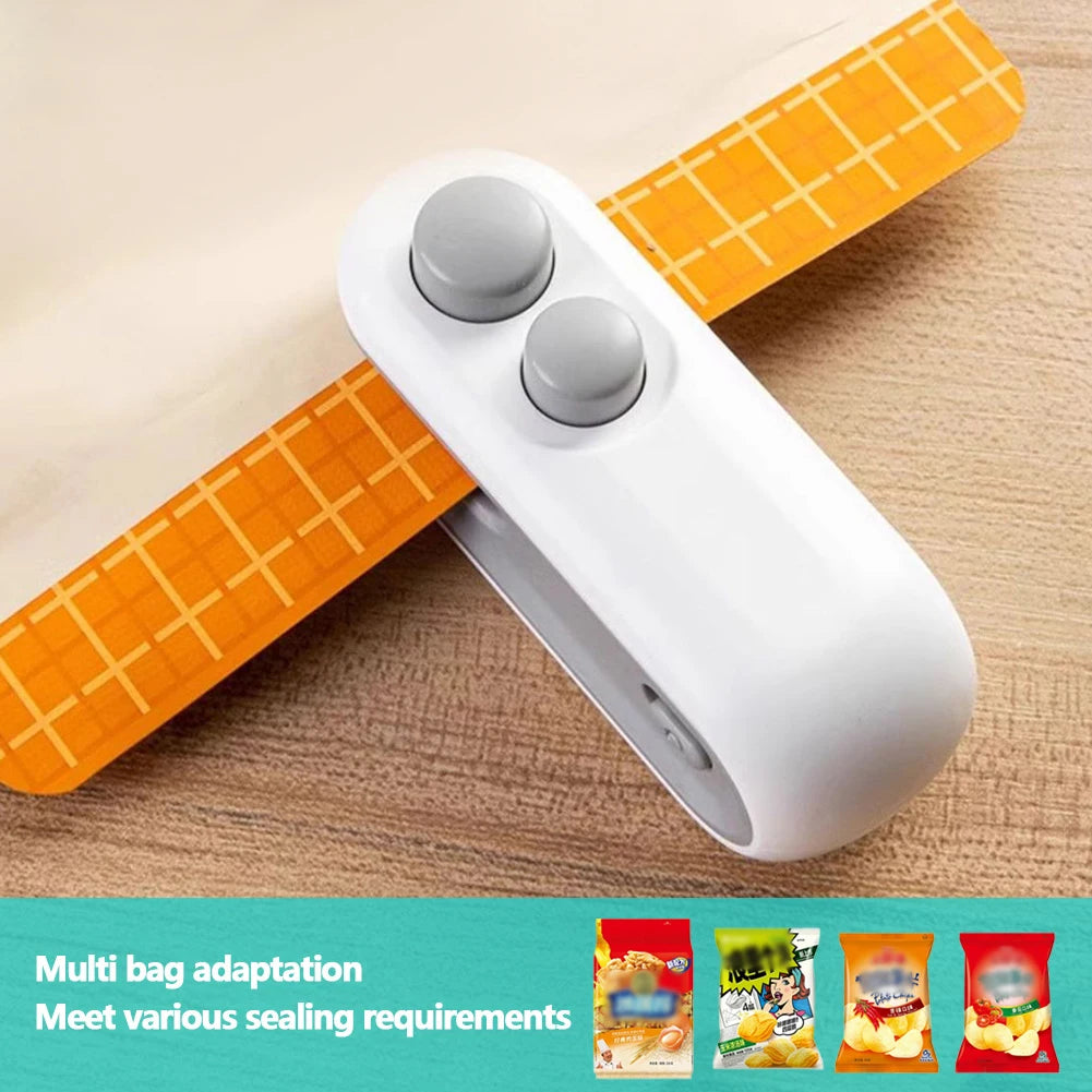 2 In 1 Sealer Cutter Mini Bag Sealer Handheld Heat Vacuum Sealer Handheld Bag Sealing Machine for Food Storage Snacks Freshness