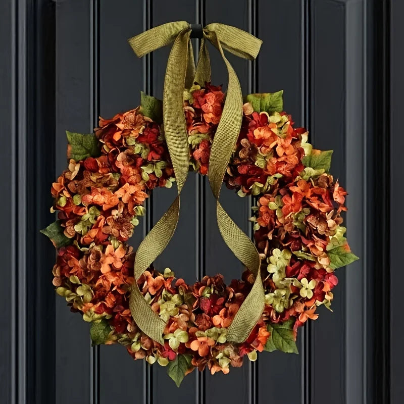 Thanksgiving Wreath Artificial Flower Decoration Idyllic Wall Hanging Fall Decorations Front Door Indoor Outdoor Harvest Autumn