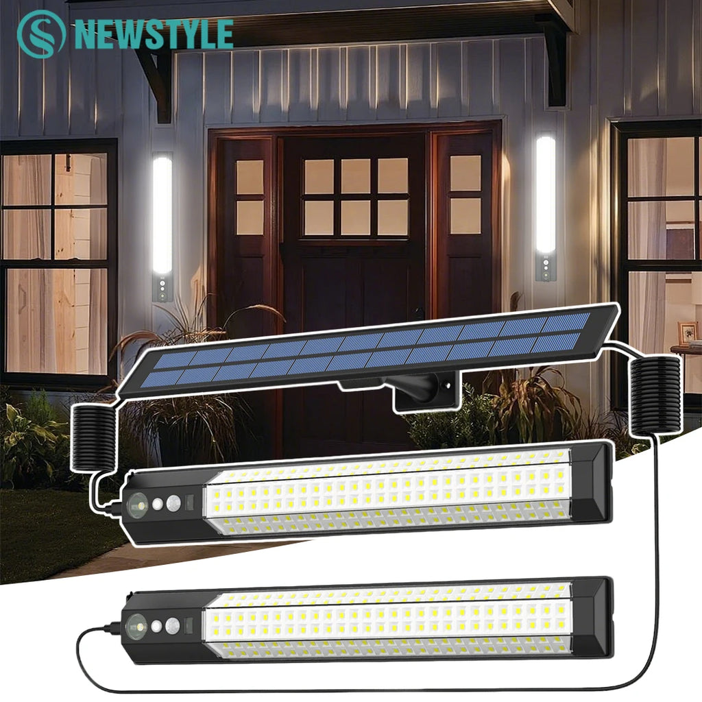 316/158 LED Solar Powered Light Wall Mount Lamp Rechargeable Motion Sensor Waterproof Security Lighting Yard Fence Shed Camping