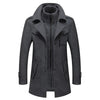Men's autumn and winter business woolen coat fashion double collar cold jacket thick coat windproof