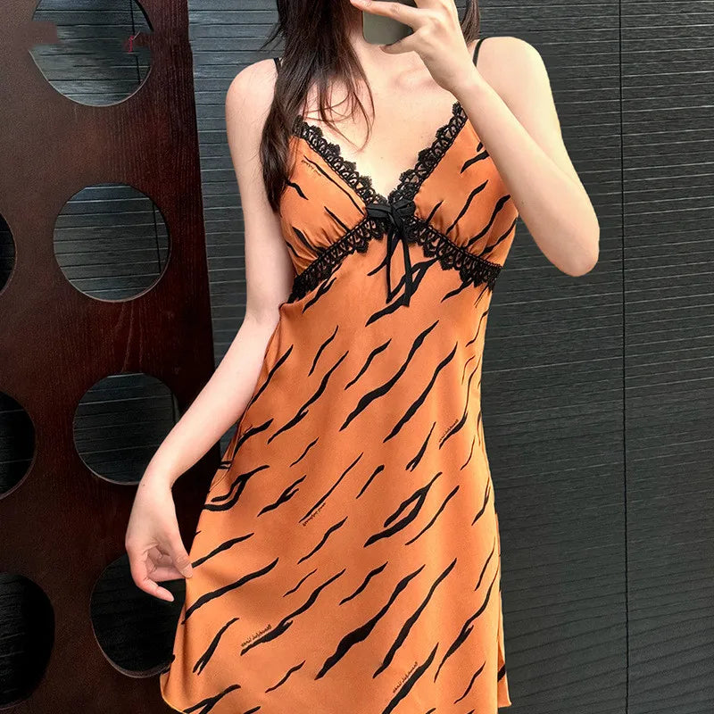 Female Nighty&Robe Set Sleepwear Summer Bathrobe Nightgown Sexy Lace Suspender Nightdress Home Dressing Gown Rayon Nightwear