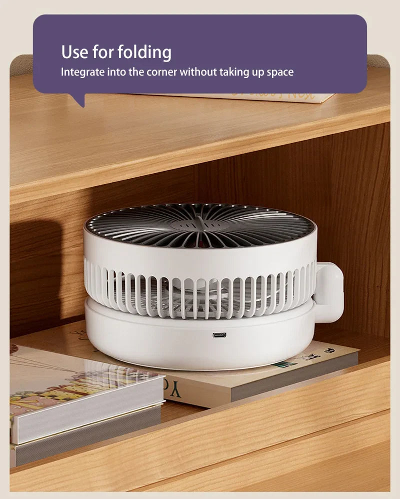 Xiaomi 5000mAh Charge Fan 3 in 1 Multifunctional Fan Brushless Motor Wall-mounted Design 90° Foldable 4 Speed Gears Night Light