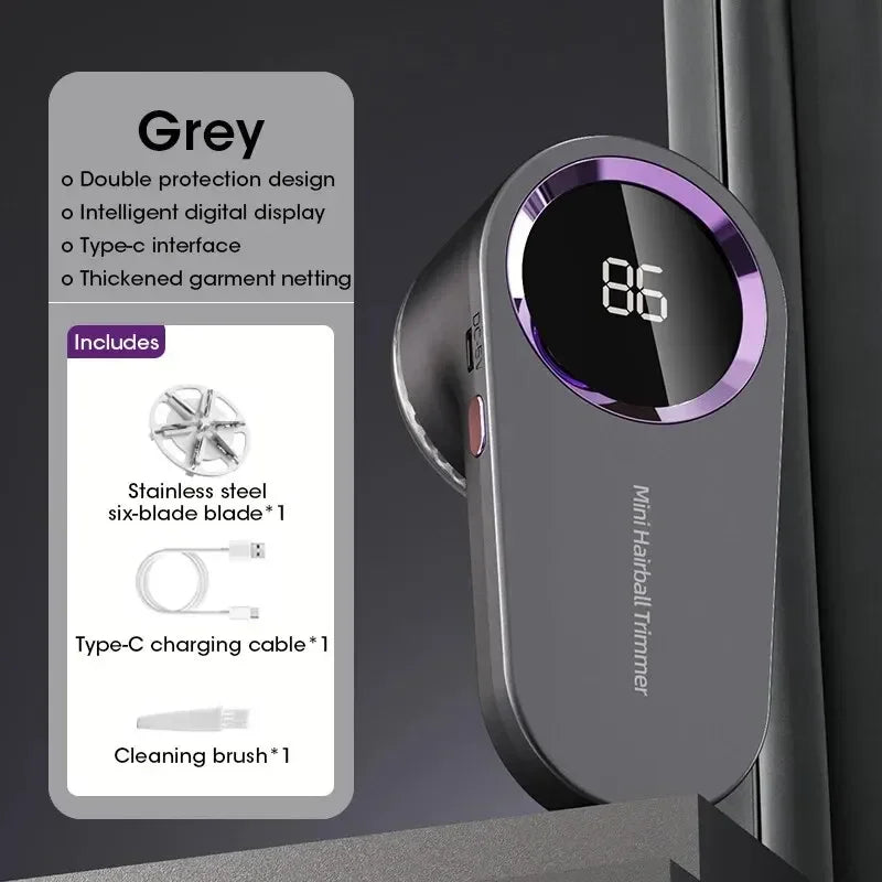 Electric Lint Remover Electric Pellet Fluff Remover Digital Display Debobbler Clothes Shaver Multifunction for Clothes Sweater