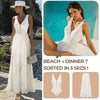 Women Bikini Set Swimsuit Sexy V Neck Solid Color Laser Cutting Flower Swimsuit Beachwear Luxury Summer Beachwear Dress
