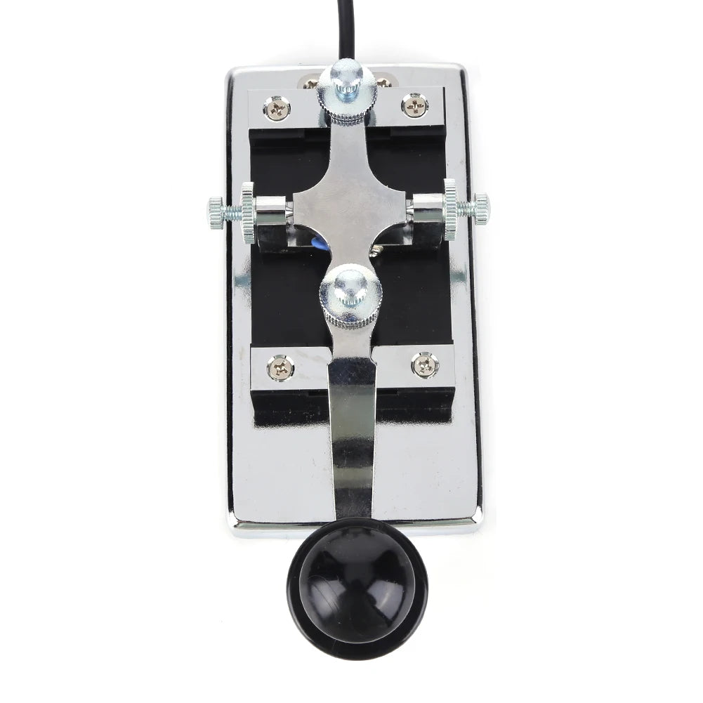 HY-K4 Stainless Steel CW Telegraph Shortwave Radio CW Telegraph Key Morse Key Shortwave Radio Communication Teaching Aids