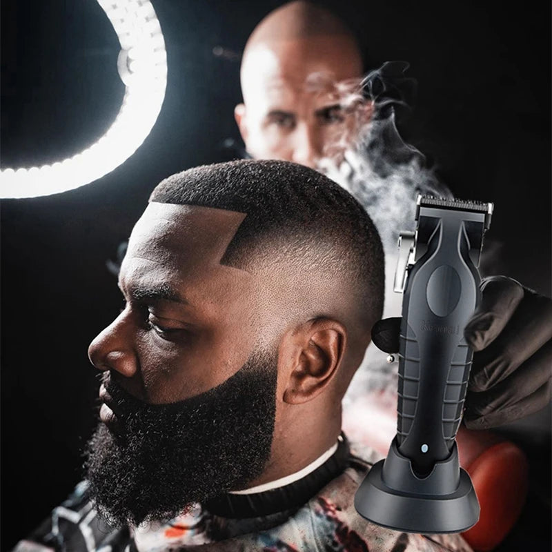 Kemei 2299 Barber Cordless Hair Trimmer 0mm Zero Gapped Carving Clipper Detailer Professional Electric Finish Cutting Machine