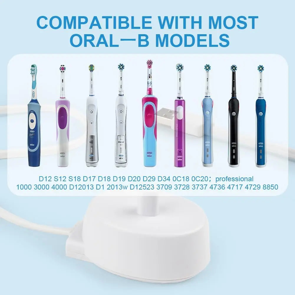 LISI USB Charger Fit for Oral-B Electric Toothbrush Safe Reliable Charging Base Compatible with Most Braun Electric Toothbrushes