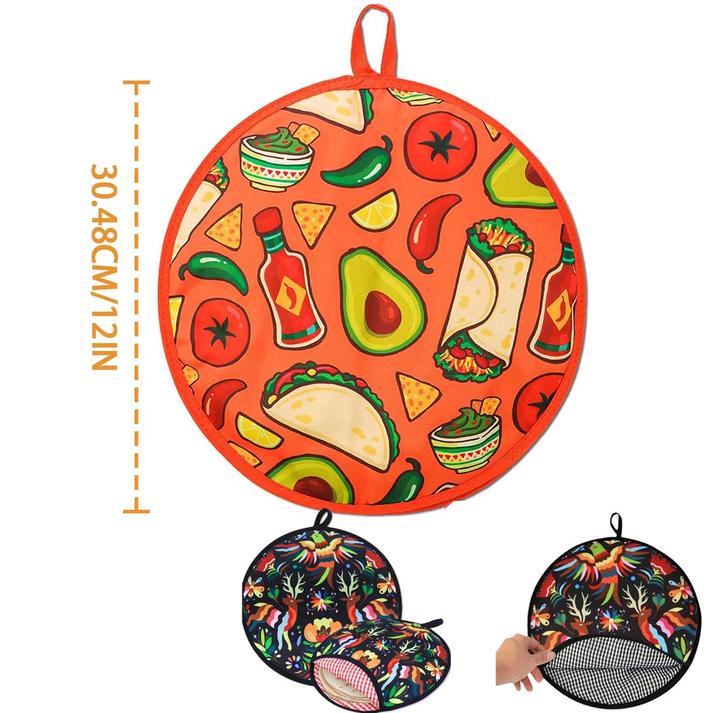 New High Quality Tortilla Warmer Pouch Fashion Helpful Fabric Insulation Bag Tortilla Warmer Insulated Fabric Storage Poucha