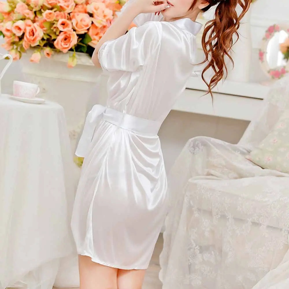 Nighty Sexy Satin Lace Lingerie Nightdress Underwear Robe Sleepwear