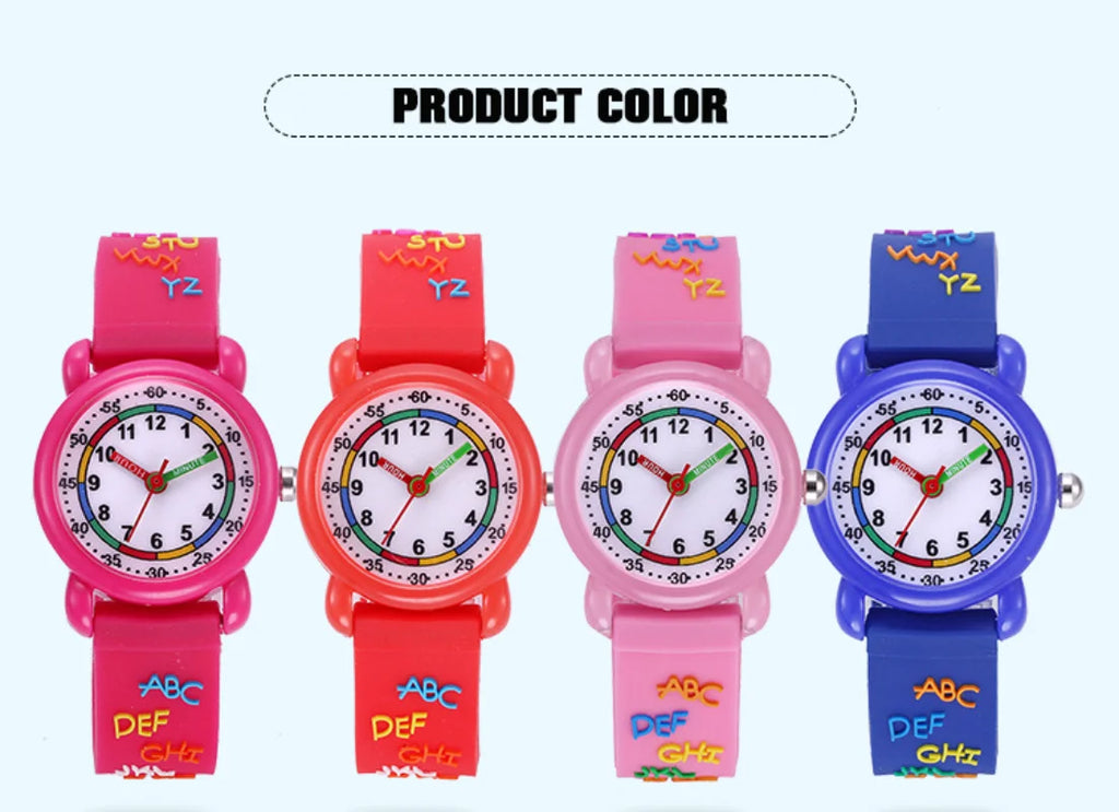 Kids Watches 3D Cute Cartoon Waterproof Silicone Children Toddler Wrist Watch for 3-10 Year Girls Boys Little Child Clock Gifts