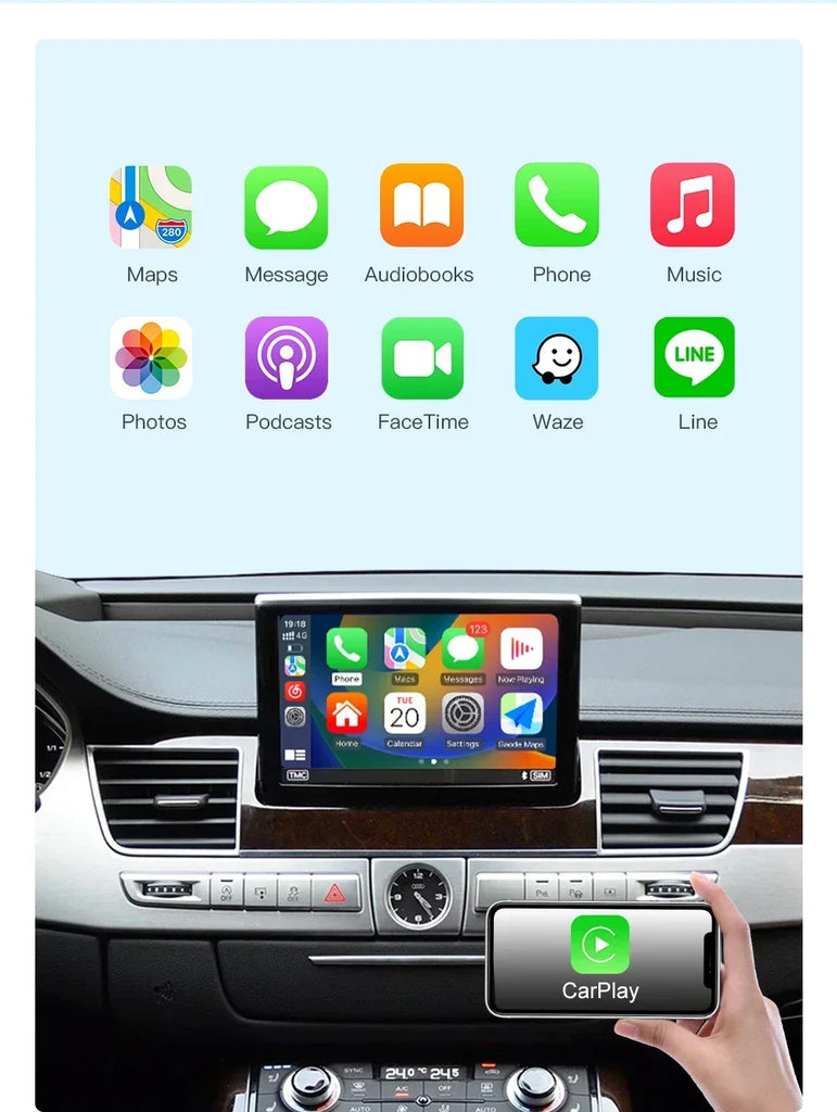 2025 New AUTOABC  Wireless Android Auto for Audi Car A8 2011-2017 Carplay Interface Mirror Link Air Play