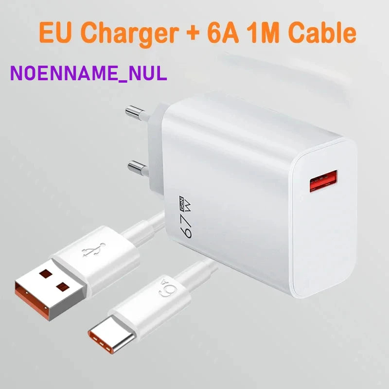 67W USB Charger Fast Charging Mobile Phone Adapter USB Quick Charger QC3.0 Adapter For iPhon Samsun Xiaomi 15 Redmi Oneplus