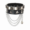 Punk Hip Hop Rock PU Leather Bracelet Unisex Trendy Chain Skull Pentagram Rivet Bracelet Party Jewelry Accessories