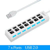 Switch Extension Hub 7-port USB2.0 Hub Computer USB Extension Hub One Drag Seven USB2.0 Splitter PC Laptop DesktopSwitch Extensi