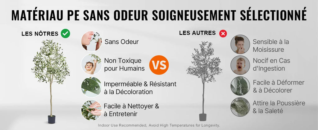 SucceBuy Artificial Olive Tree 4/5/6FT Tall Faux Plant Secure PE Material Anti-Tip Tilt Protection Low-Maintenance Tree for Home