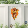 Thanksgiving Front Door Decorations Fall Wreath Door Wreath With Pumpkins/Berries/Maple Leaves Harvest Wreath For Autumn Party
