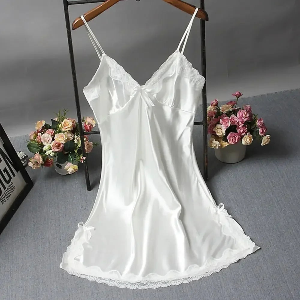Sexy Lace Patchwork Camisola Lingerie Nighty Wedding Dress Sleep Wear Nightdress Clothes Women's Nightgowns Sexy Nightwear
