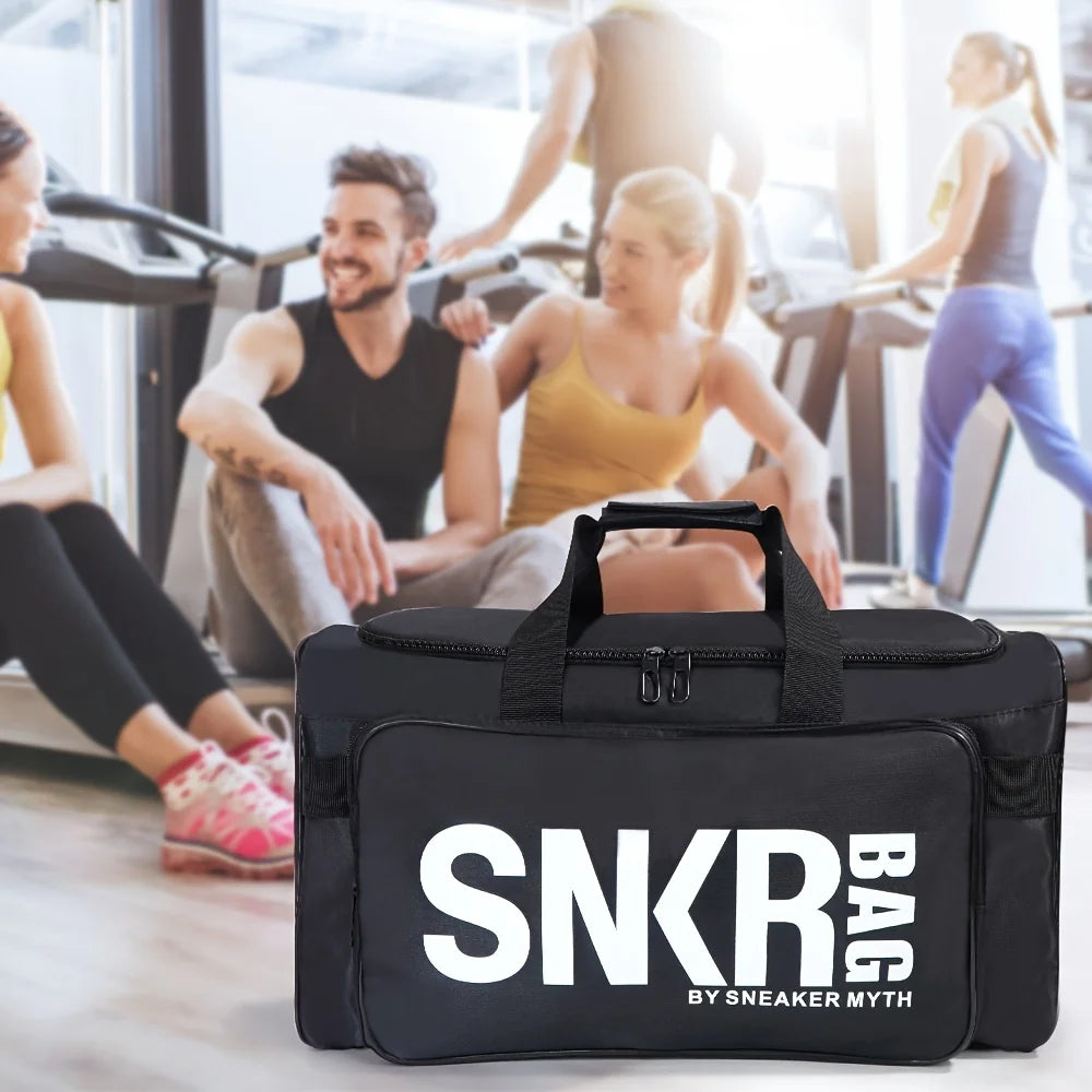 Multifunctional Sports Handbag Lightweight Large Zipper Gym Bag Letter Pattern Oxford Basketball Training Bag