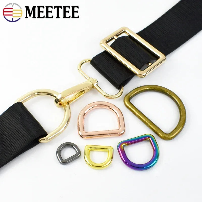 10Pcs 10-50mm Metal O D Rings Buckles for Bag Strap Belt Pet Dog Leash Backpack Webbing Ring Clasp DIY Leather Craft Accessories