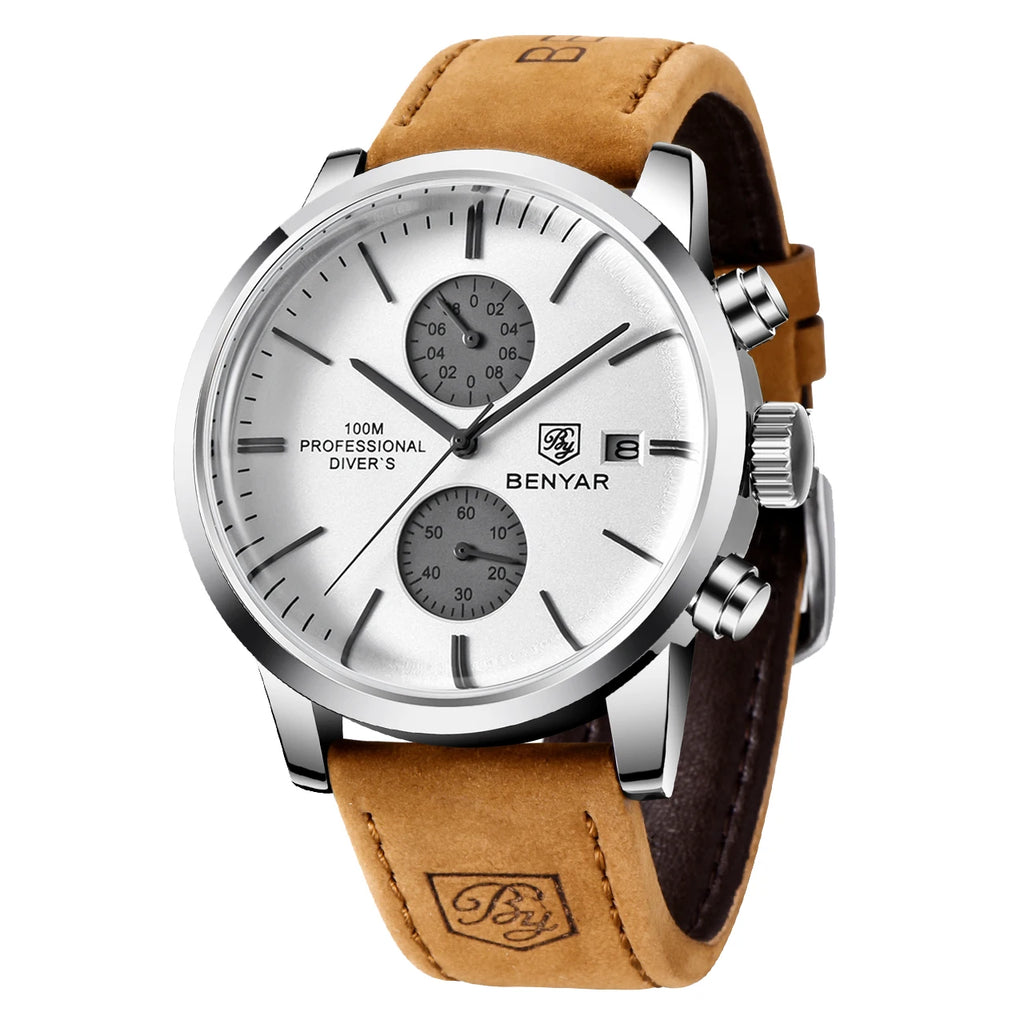 BENYAR Mens Watches Top Brand Luxury Quartz Men Watch 2023 Sports Watch For Men Chronograph Military Watch Men Relogio Masculino