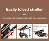 Luxurious 3 in 1 Baby Stroller Portable Travel Baby Carriage Folding Prams Aluminum Frame High Landscape Car for Newborn Baby BLACK