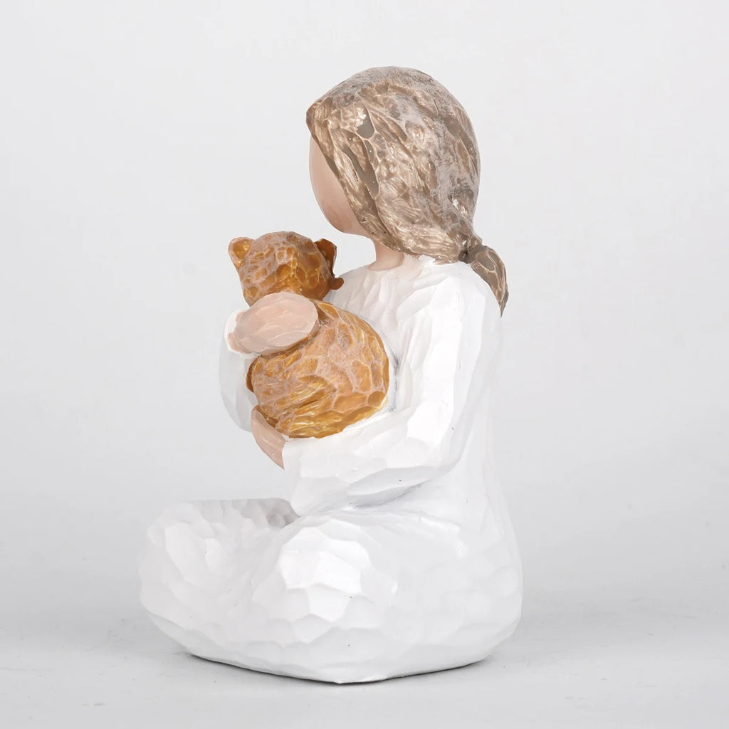 Thanksgiving Day Girl And Cat Theme Decorations Family Gift Sculptures Creative Home Decorations And Artistic Gifts